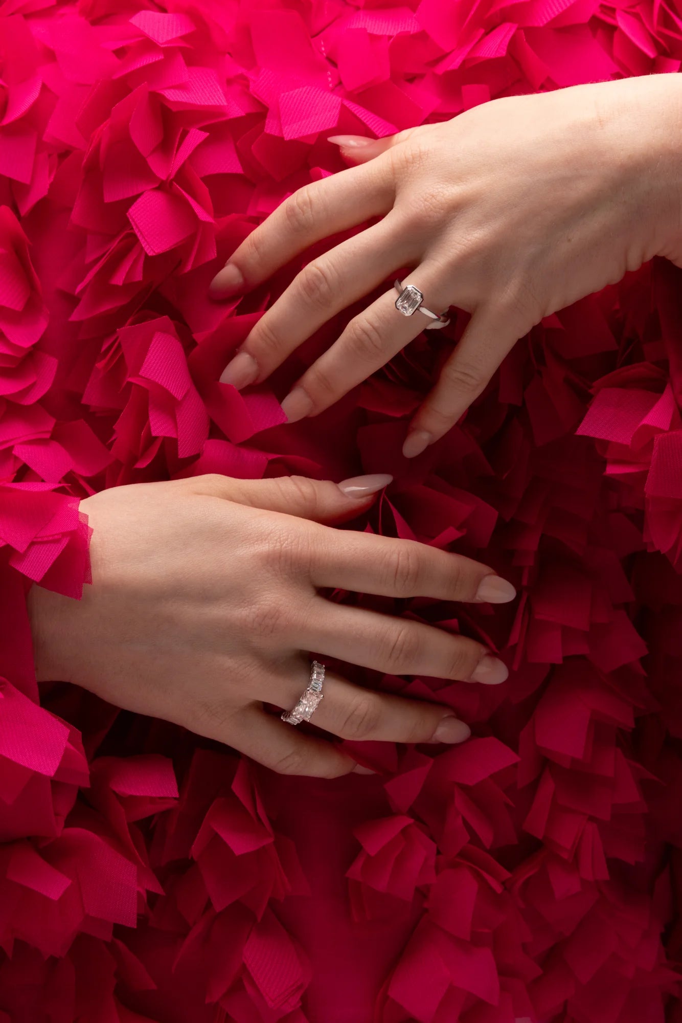 Aura East-West Ring Pink Diamond
