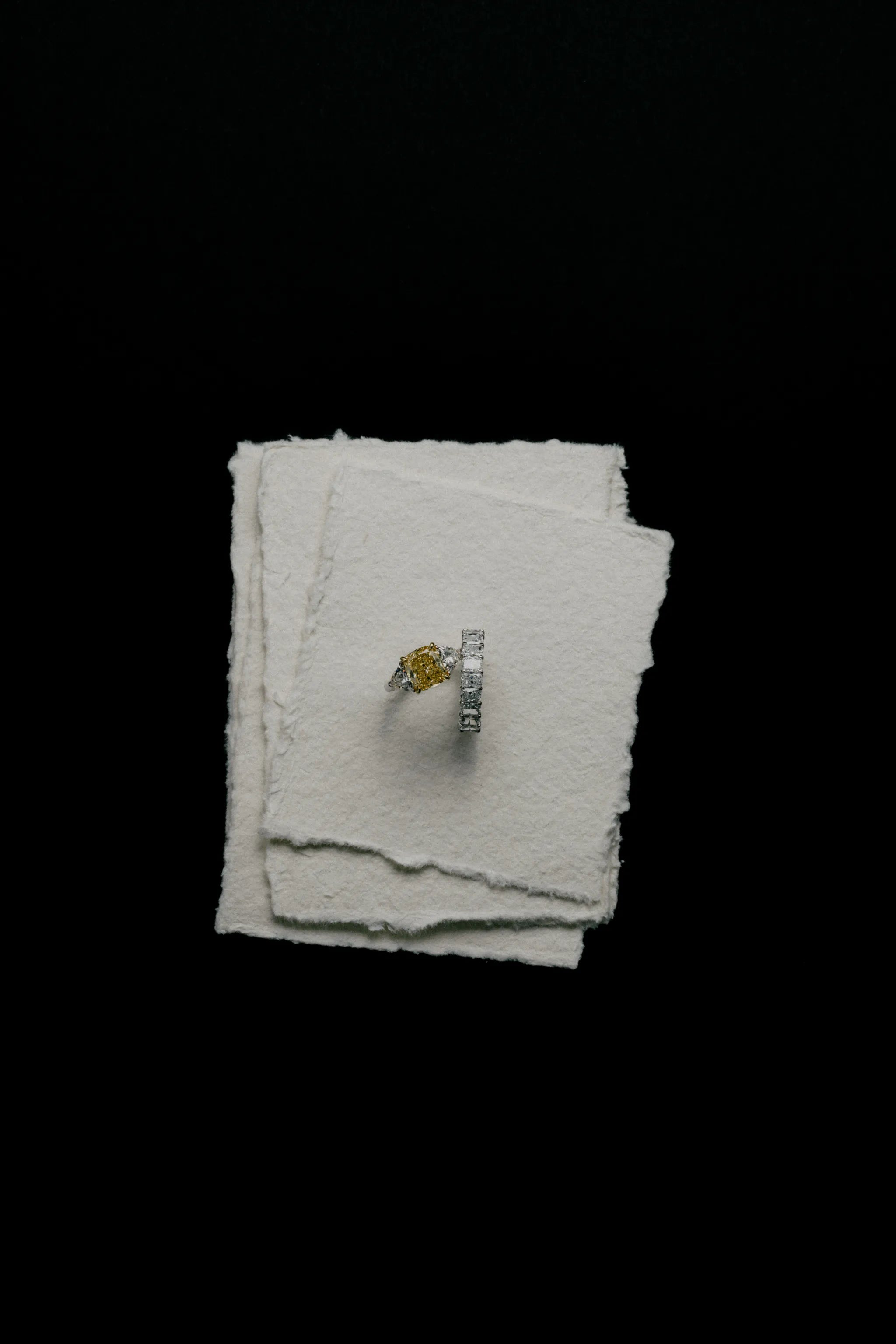 Aura Trilogy Cushion Ring Yellow Diamond