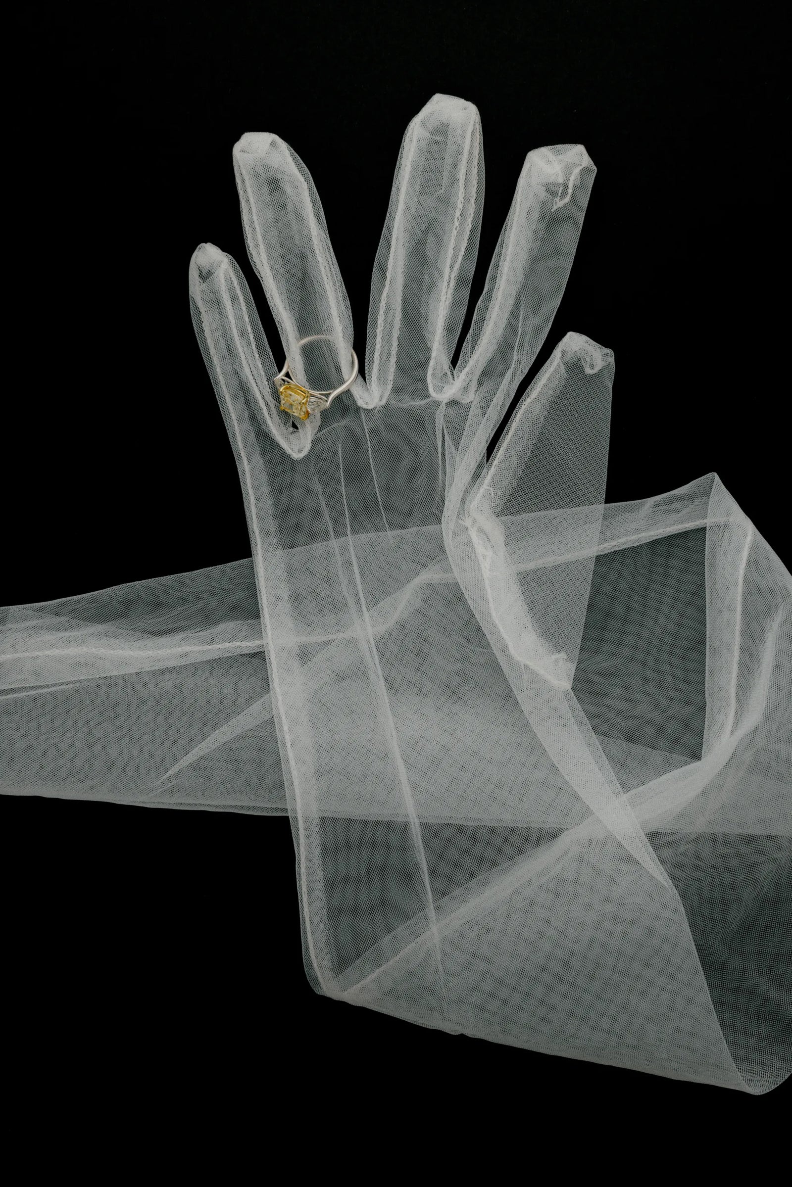 Aura East-West Ring Yellow Diamond