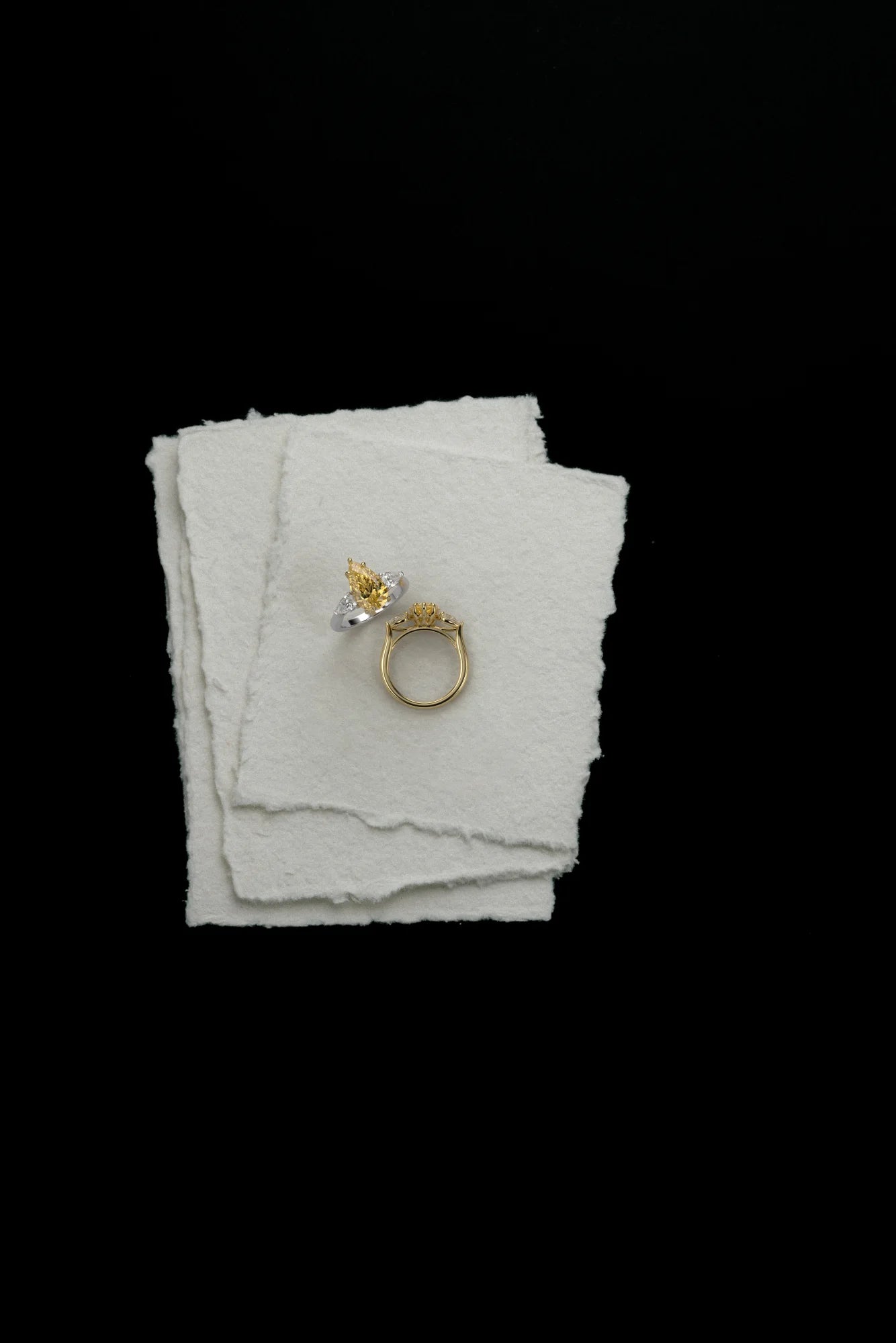 Aura Trilogy Pear Ring Yellow Diamond