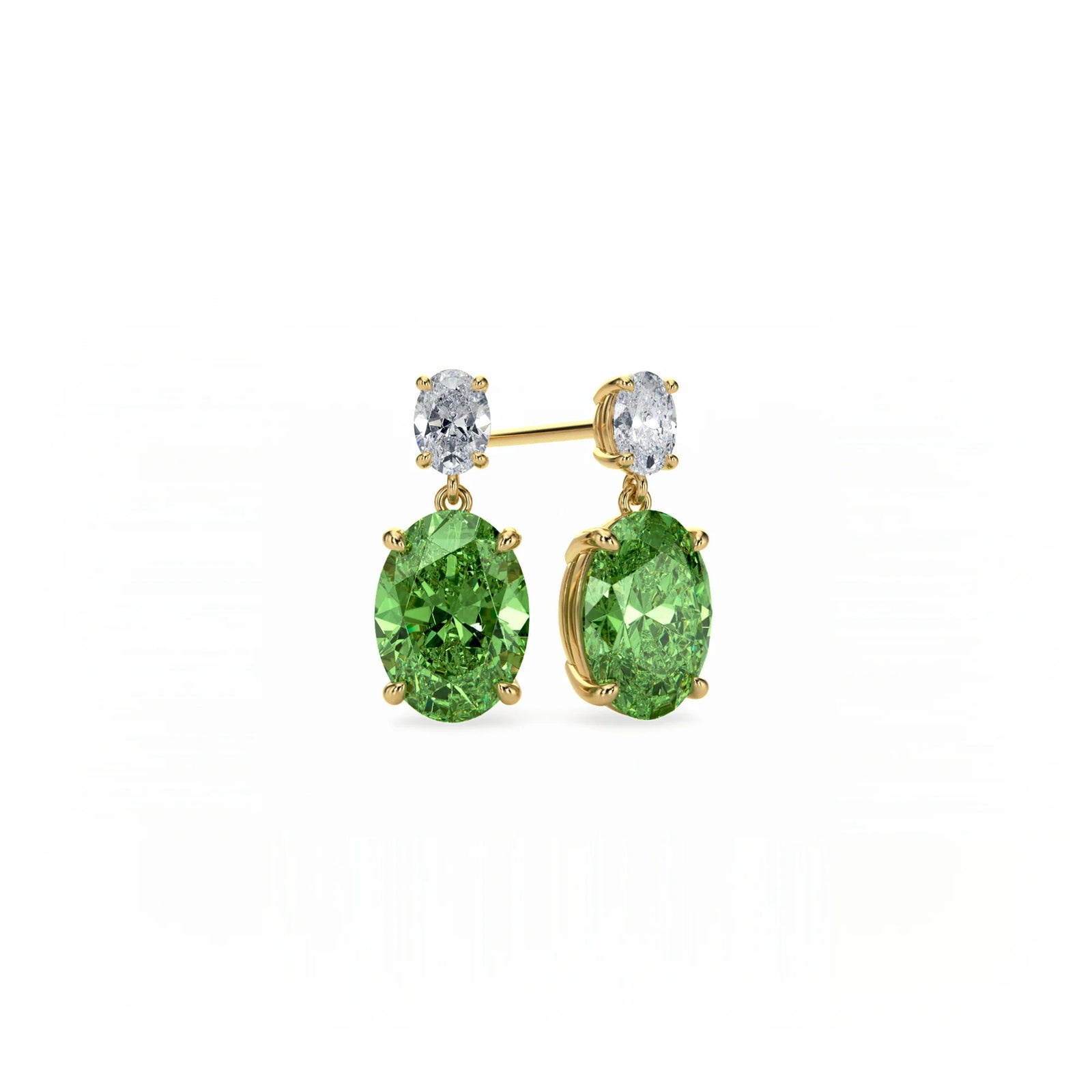 Aura Drop Earrings Green Diamond