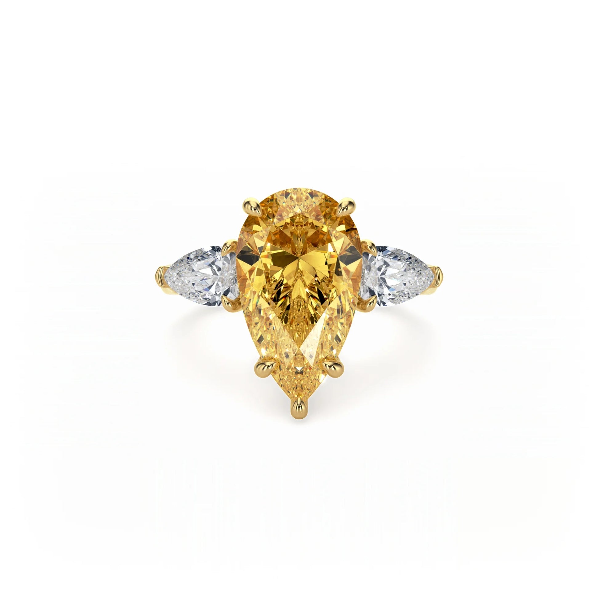 Aura Trilogy Pear Ring Yellow Diamond