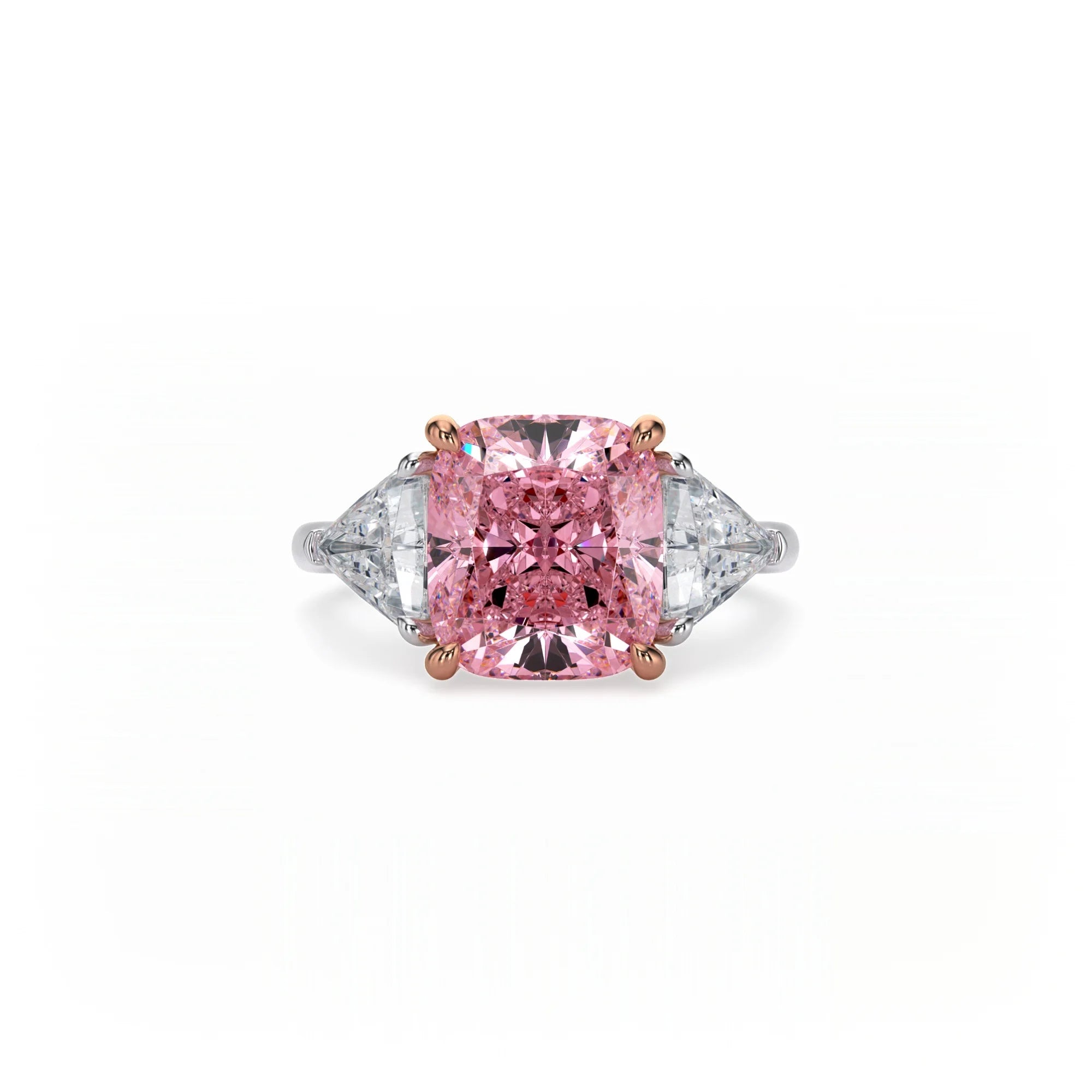 Aura Trilogy Cushion Ring Pink Diamond