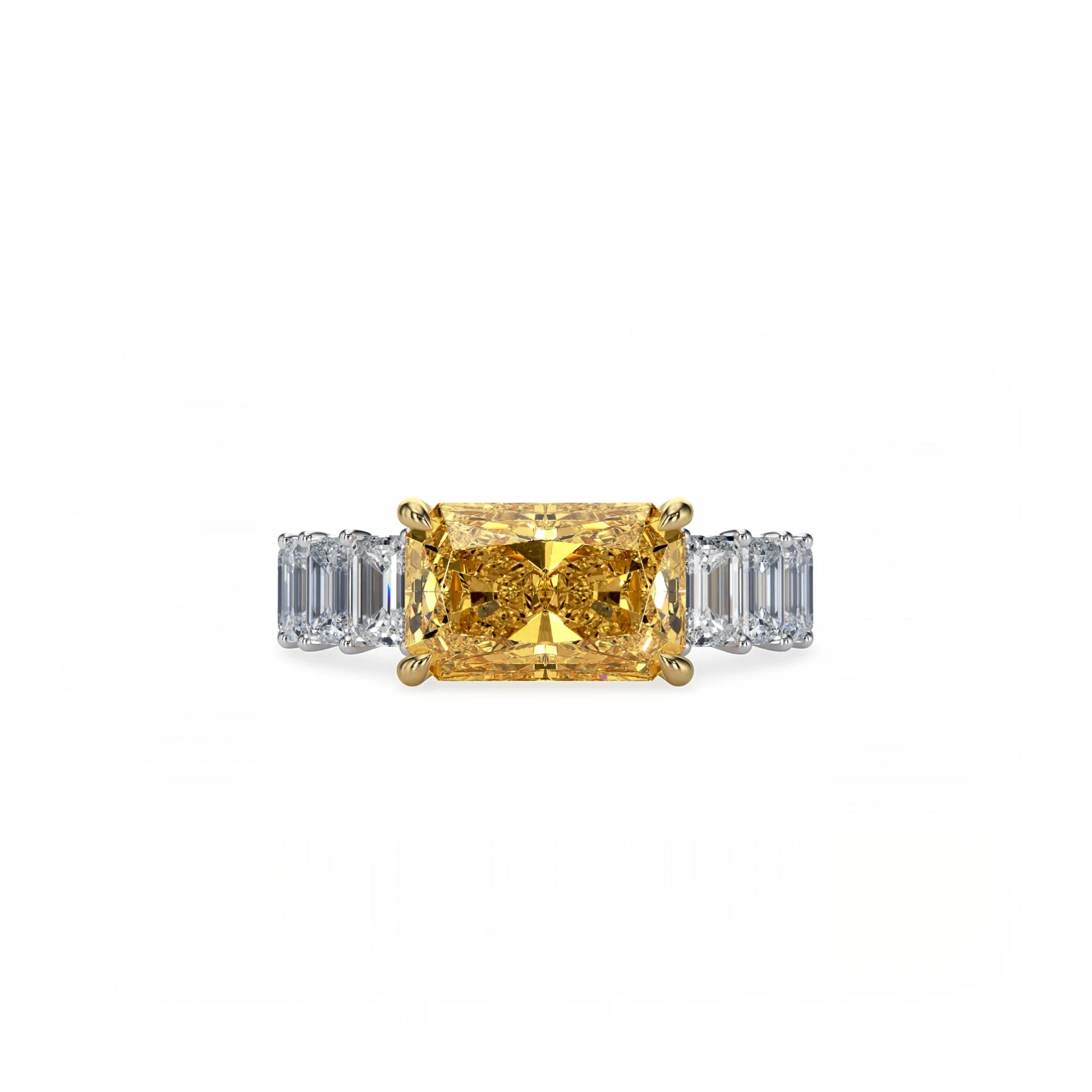 Aura East-West Ring Yellow Diamond