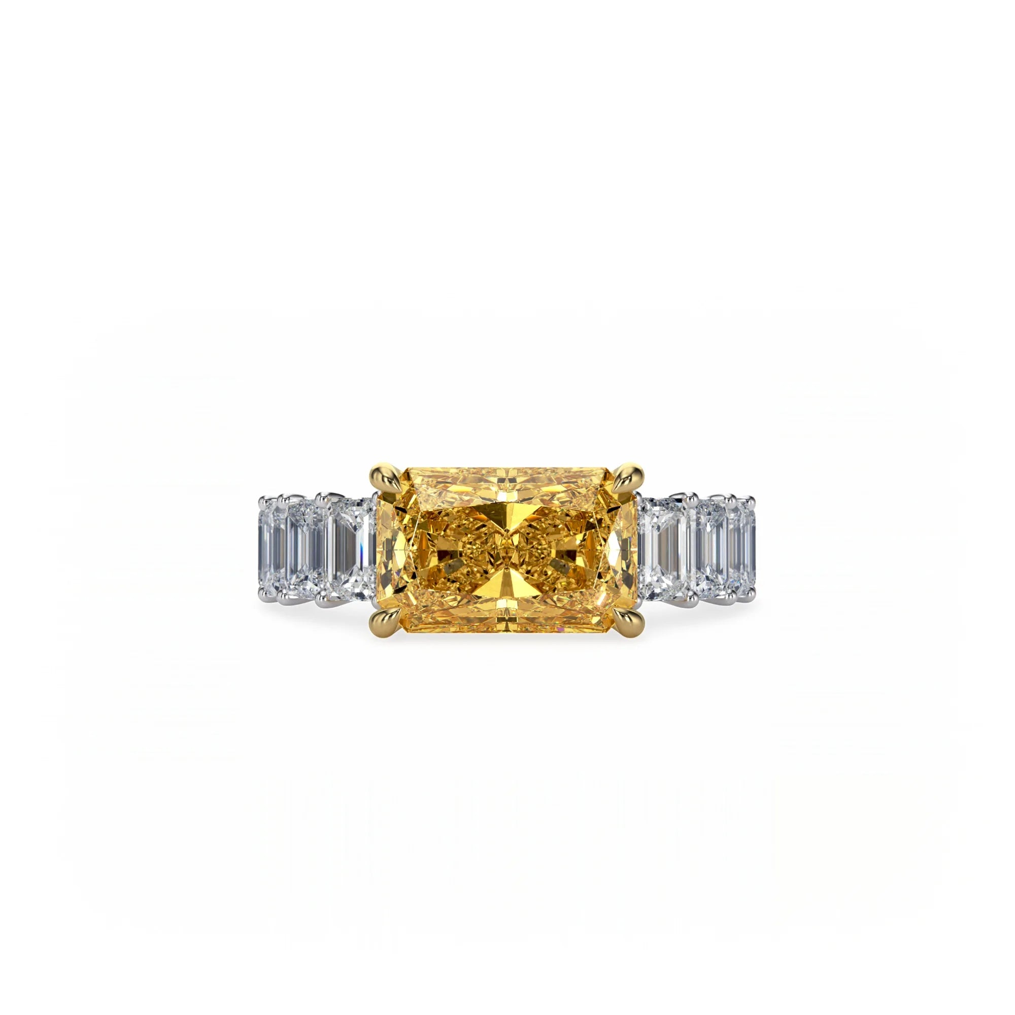 Aura East-West Ring Yellow Diamond