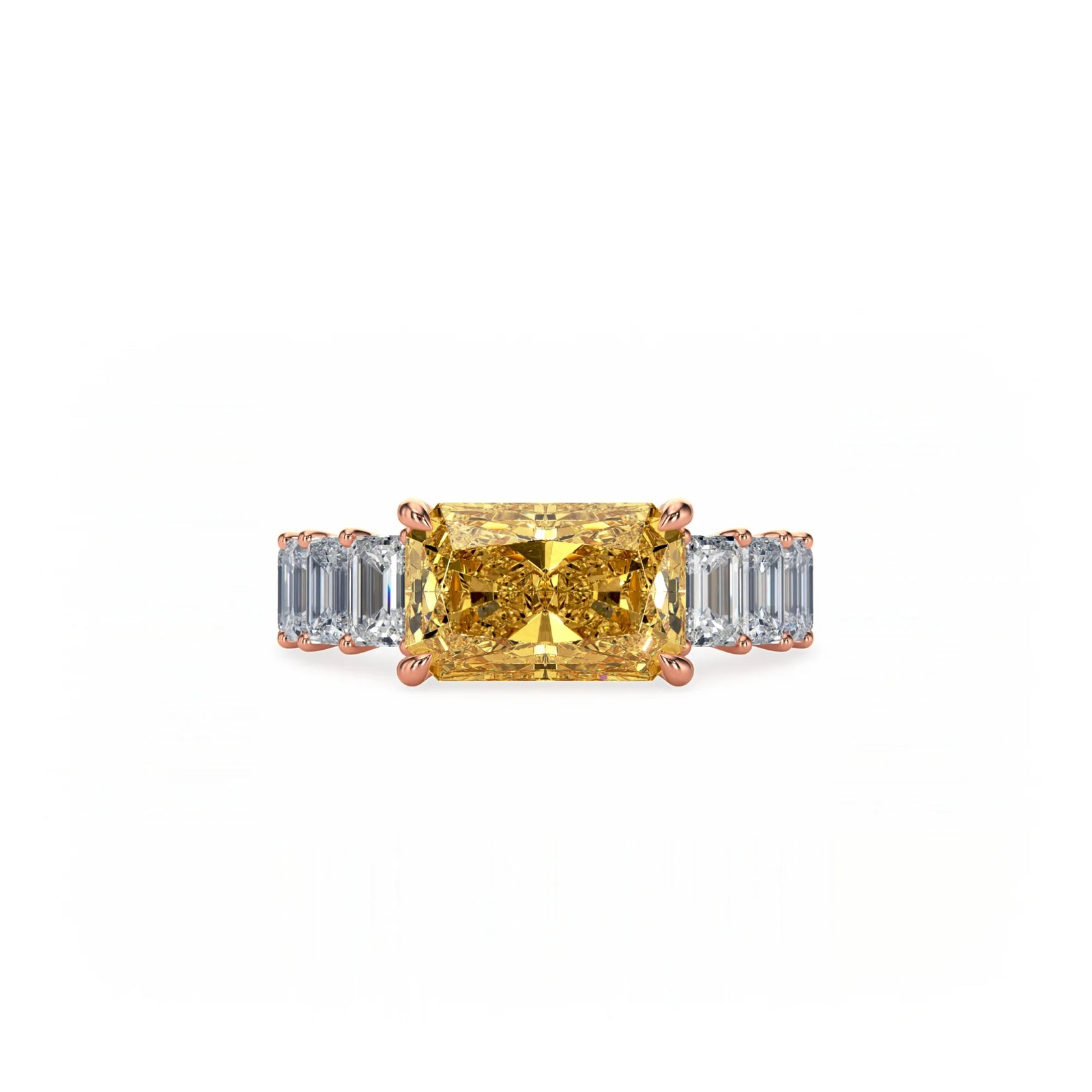 Aura East-West Ring Yellow Diamond