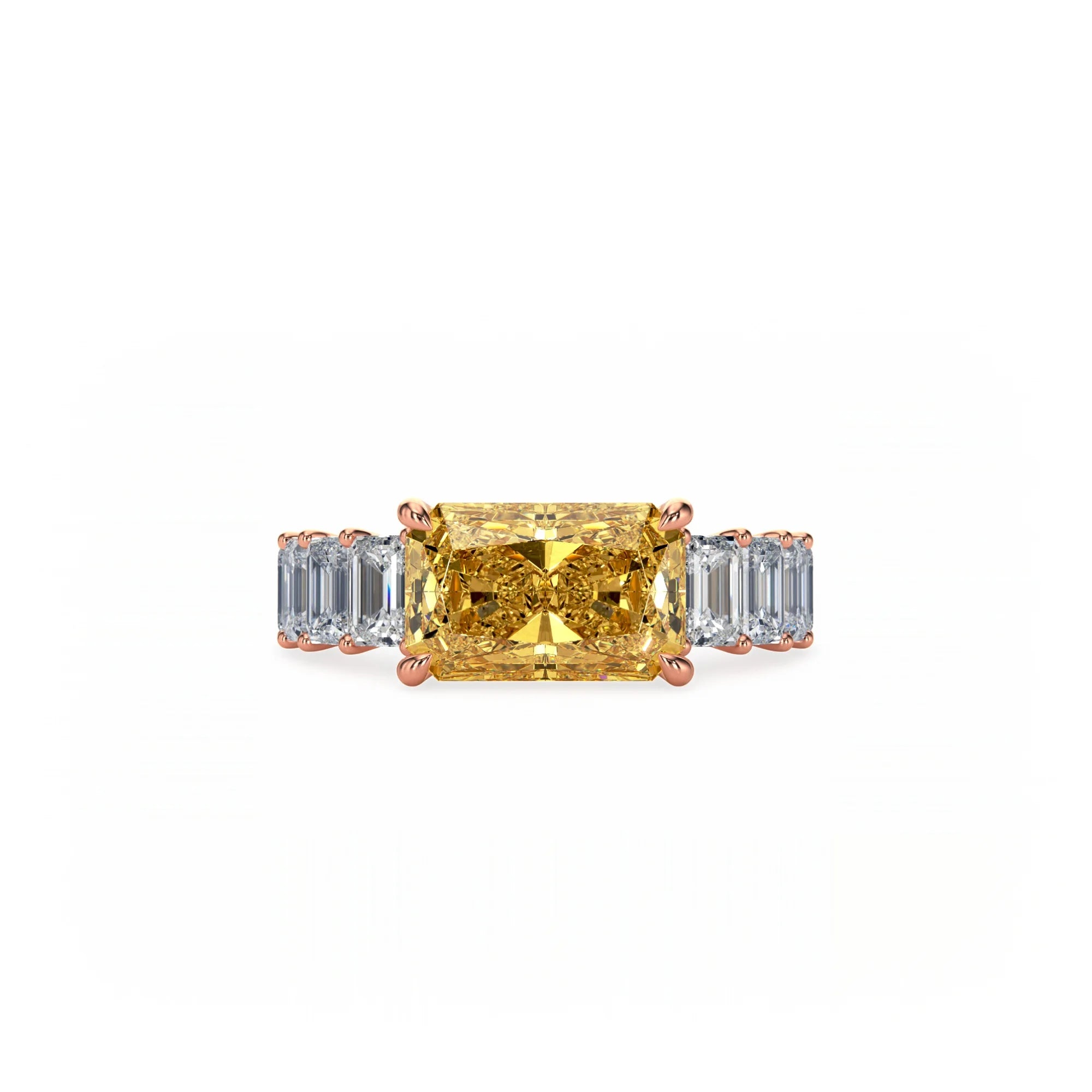 Aura East-West Ring Yellow Diamond