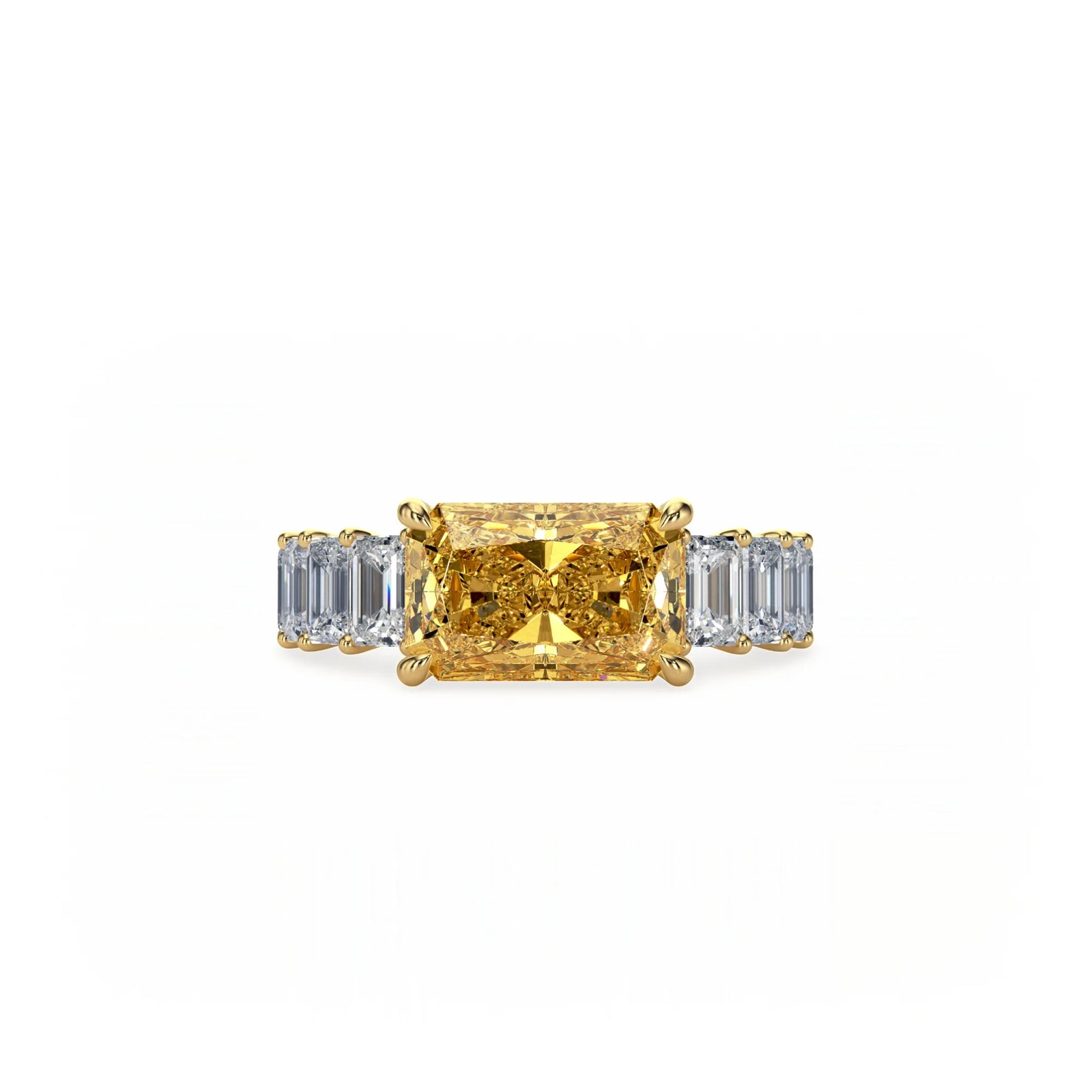 Aura East-West Ring Yellow Diamond