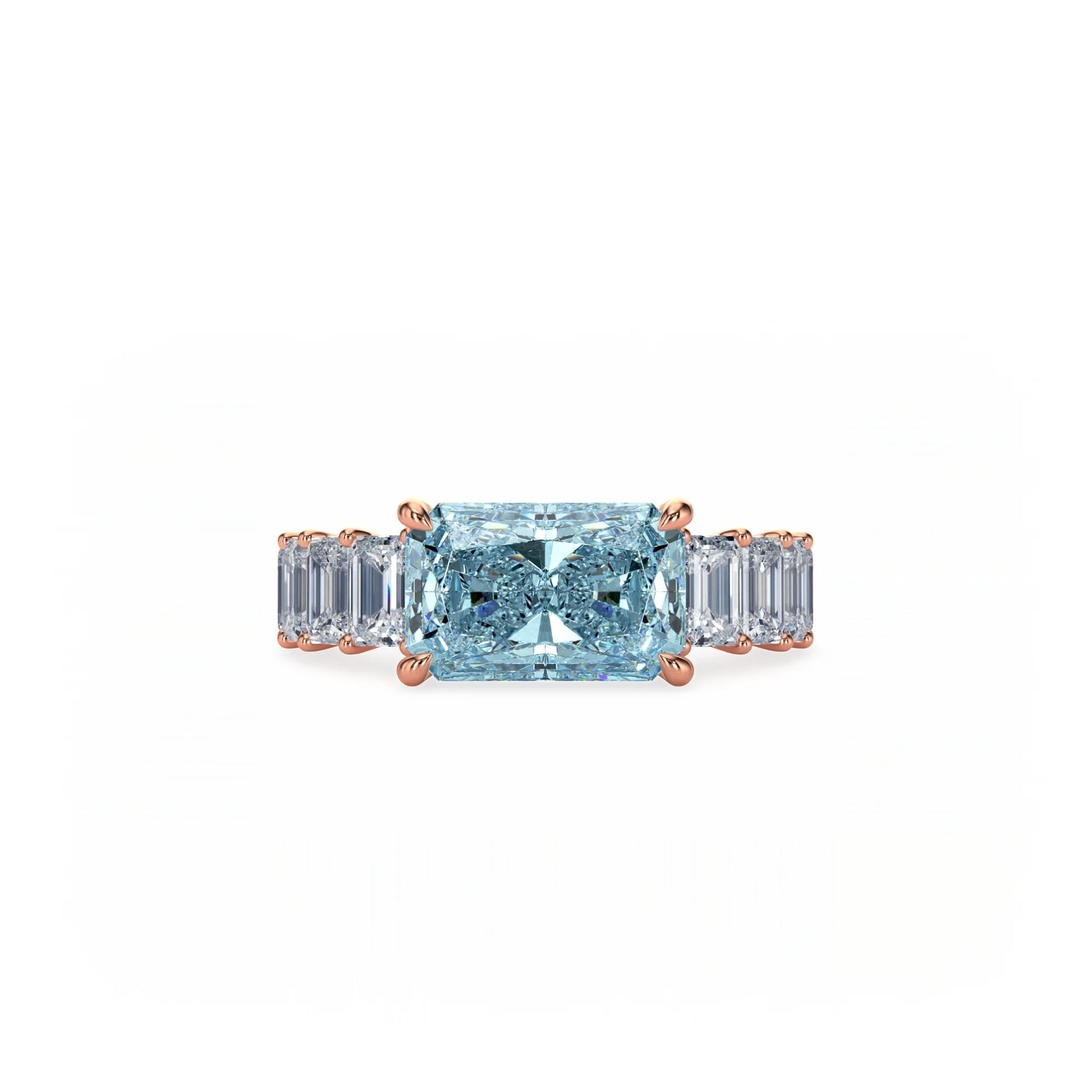 Aura East-West Ring Blue Diamond