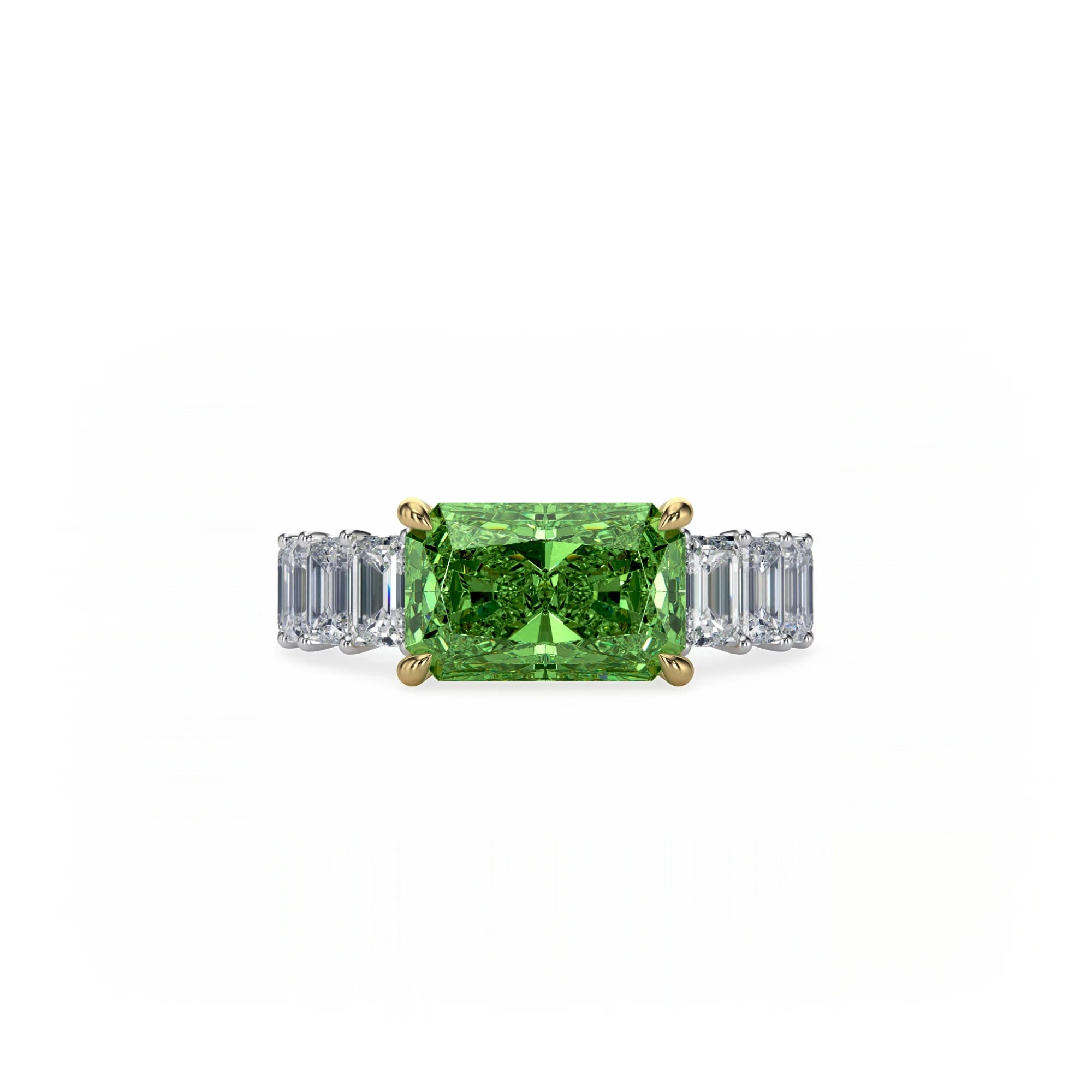 Aura East-West Ring Green Diamond