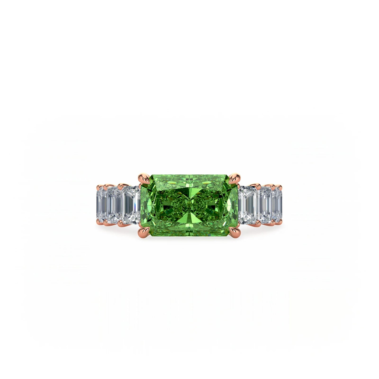Aura East-West Ring Green Diamond