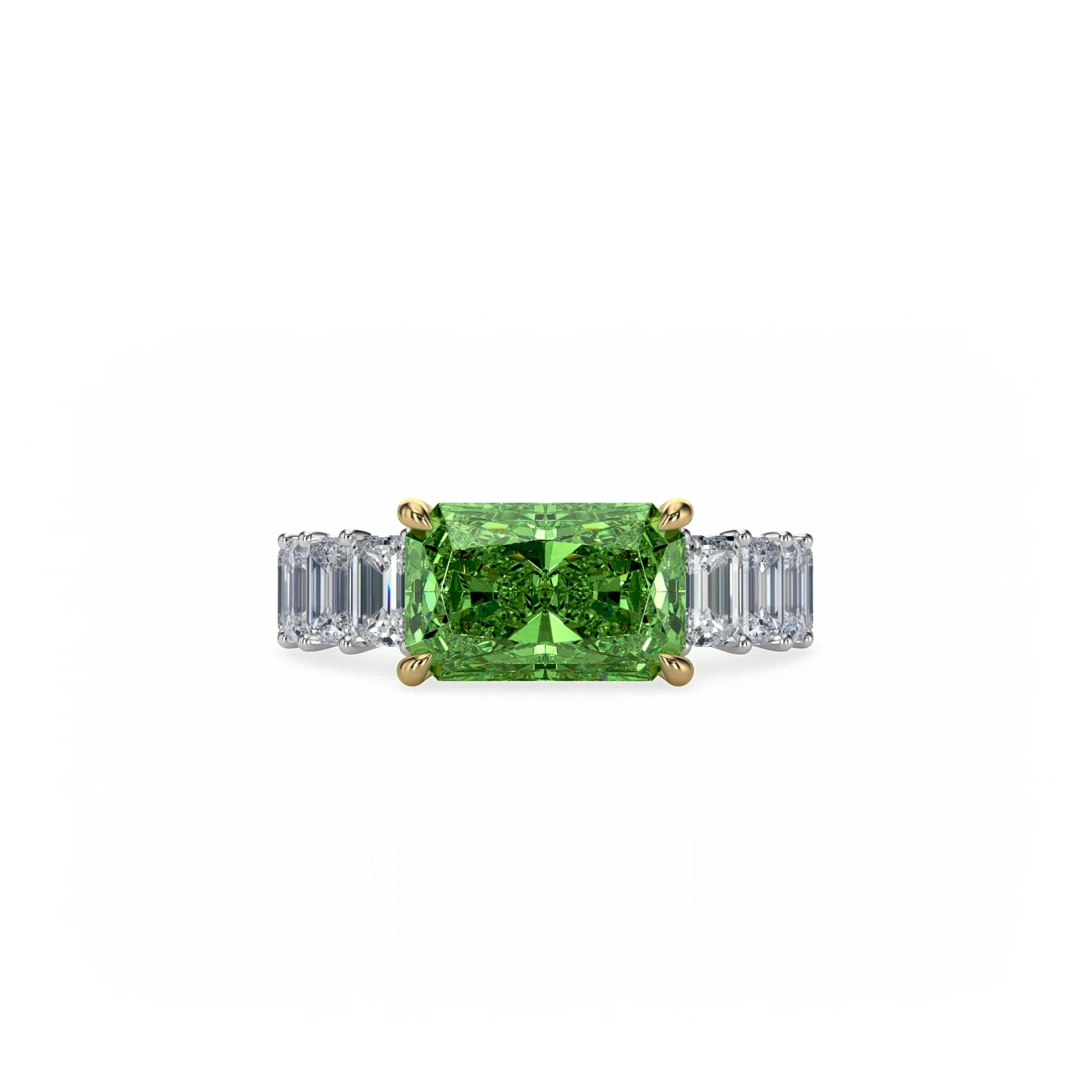 Aura East-West Ring Green Diamond