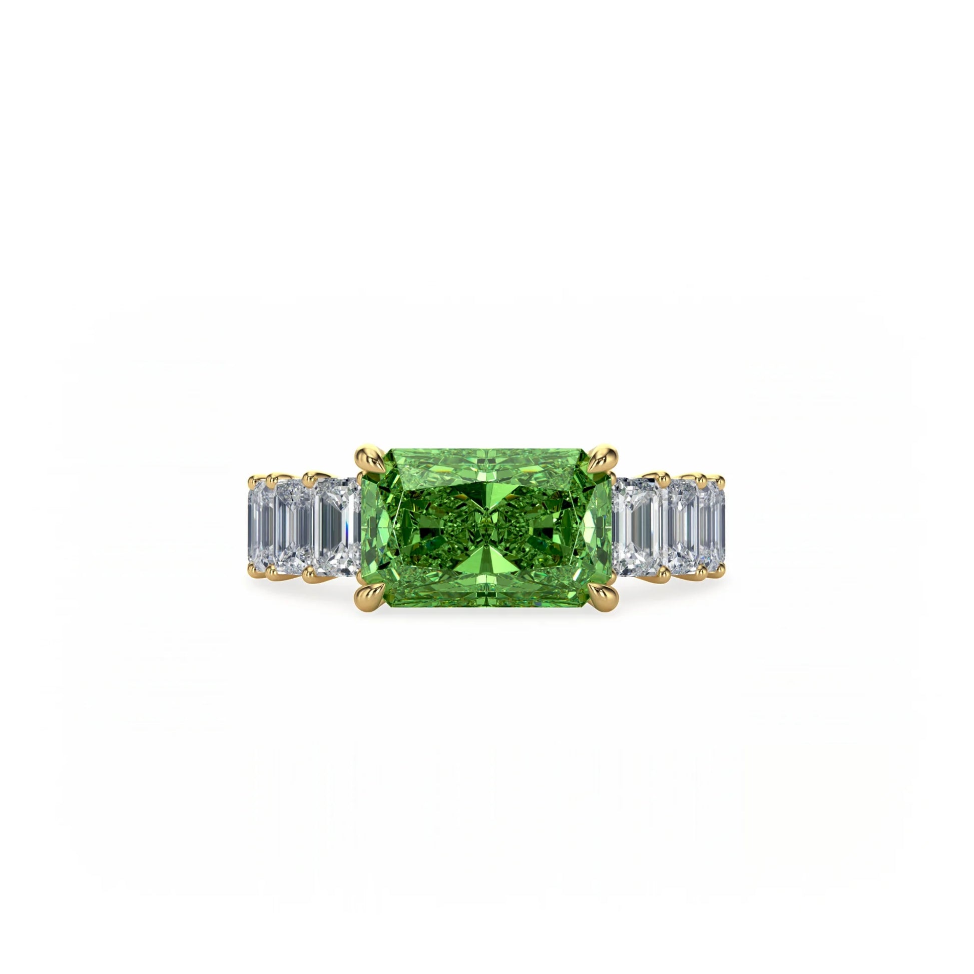 Aura East-West Ring Green Diamond