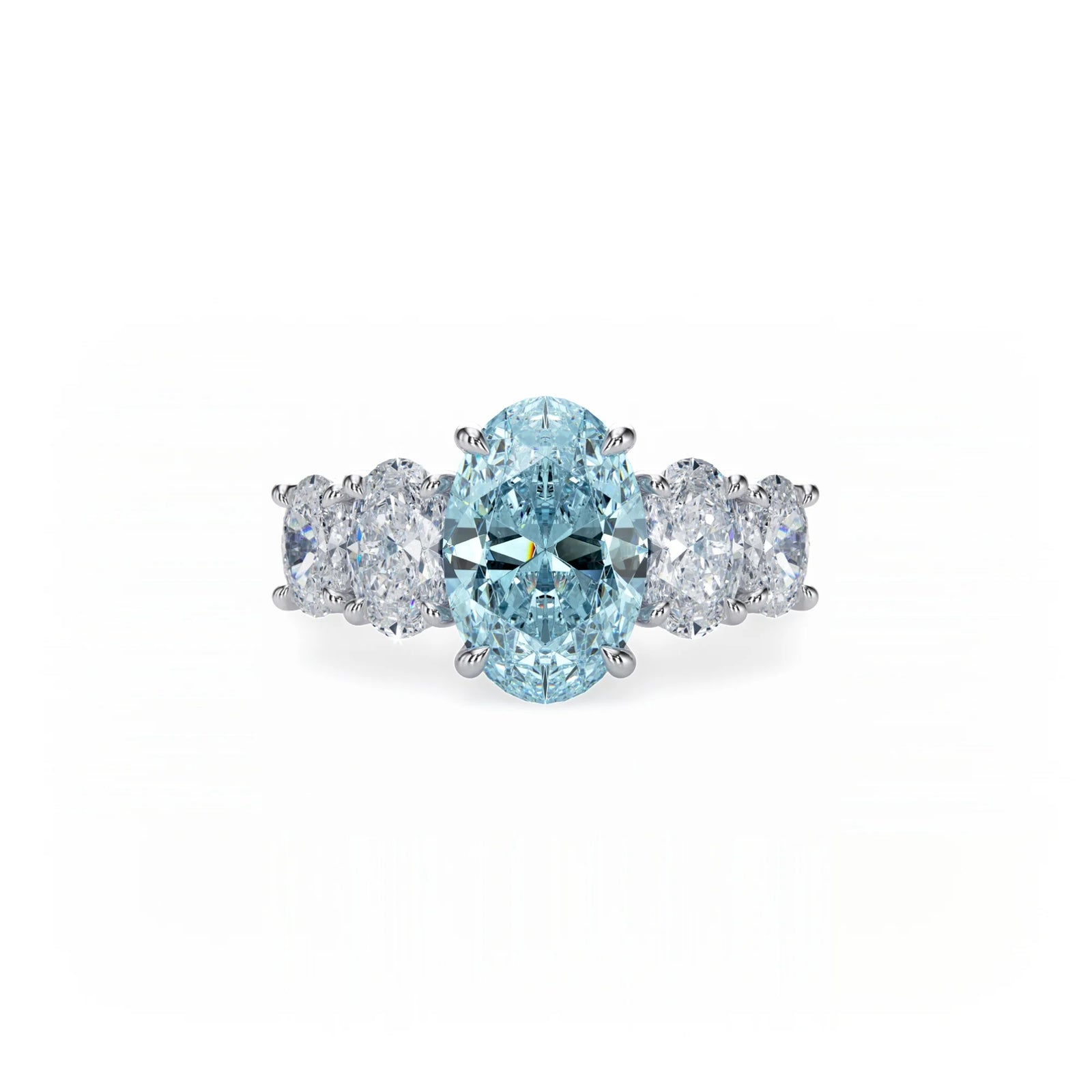 Aura Five Stone Ring Blue Diamond