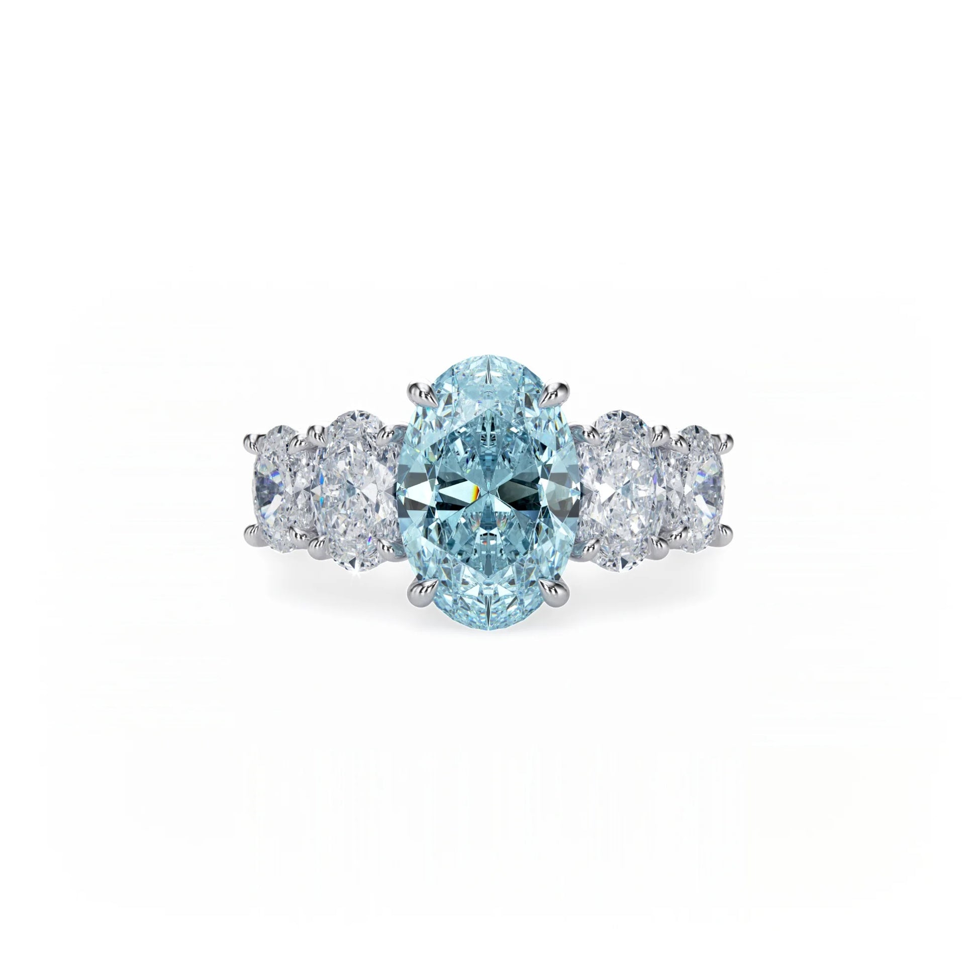 Aura Five Stone Ring Blue Diamond