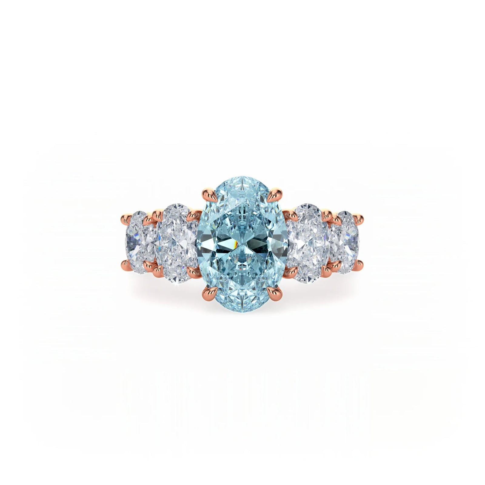 Aura Five Stone Ring Blue Diamond