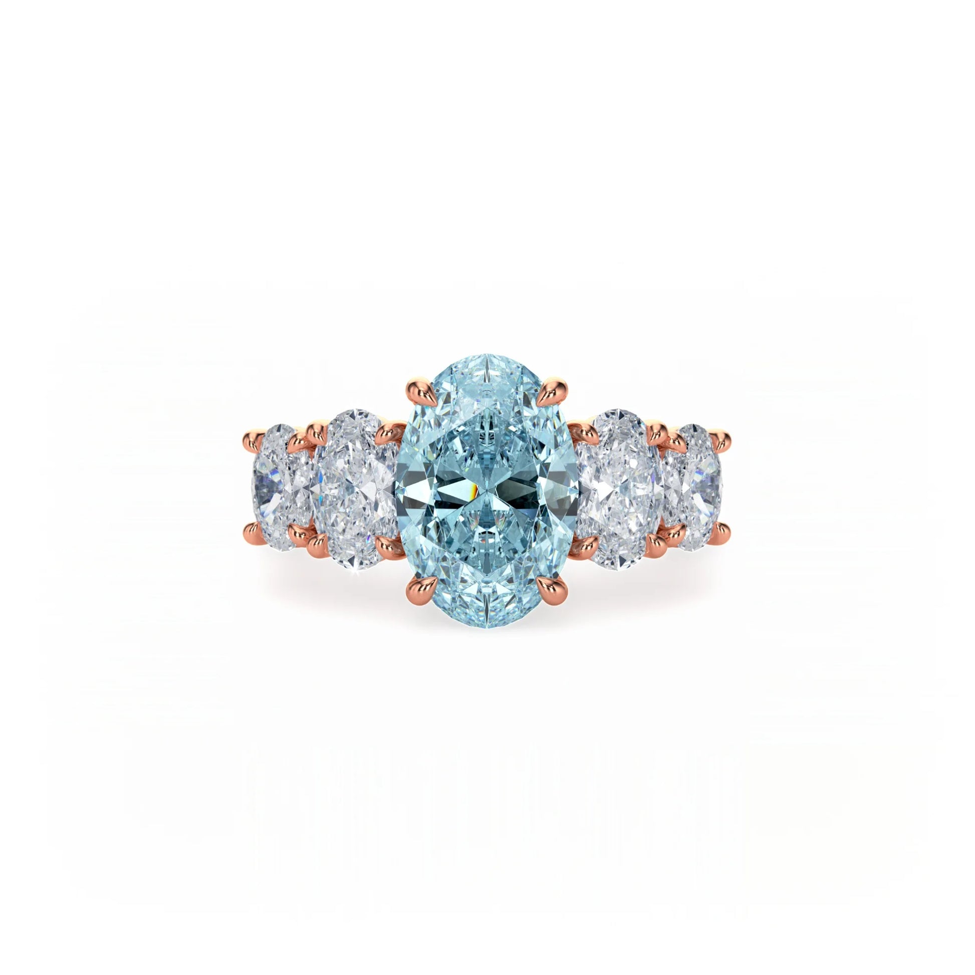 Aura Five Stone Ring Blue Diamond