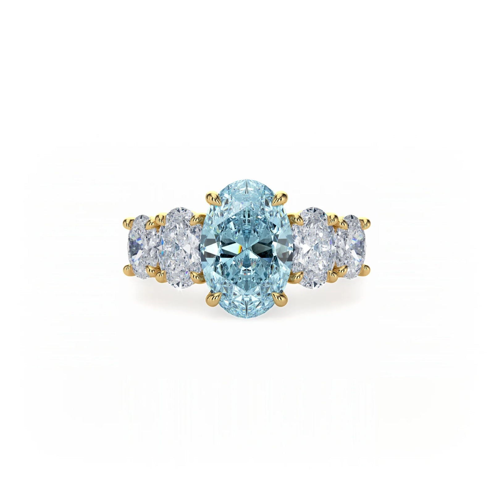 Aura Five Stone Ring Blue Diamond