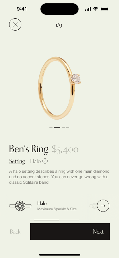Ring builder: choose your setting